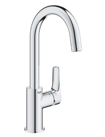 Grohe Eurosmart håndvaskbatteri L-Size med høj tud og pop up bundventil, krom 